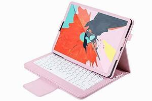 iPad Ai4/iPad Pro11(2018/2020) 用 Bluetoothキーボード レザーケース キーボード分離可能　スタンド機能付き PUレザーケース ピンク