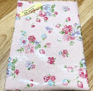 リバティプリント花苺ピンク厚手生地 大きい布サイズ3m15cm×2m20cm テーブルクロスにも！日本製裁縫布ハンドメイド