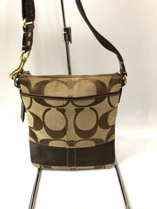 AS137549-152 中古品 COACH 10129 ショルダーバッグ シグネチャー キャンバス レザー ゴールド金具 コーチ レディース ブラウン系