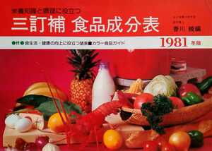 三訂補 食品成分表 1981年版 昭和56年5月 女子栄養大学出版部 編 香川綾 ※経年劣化あります