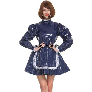  high quality new work .... made clothes lock .. Indigo color PVC One-piece costume play clothes manner shoes . wig optional 