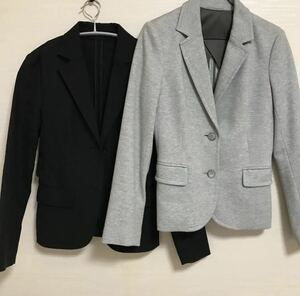 テーラードジャケット スーツ　ロートレアモン　ユニクロ　2着セット　グレー　黒　２つボタン　ひとつボタン