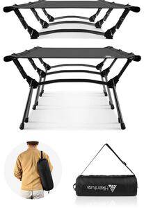 アウトドアベッド 折りたたみ式 キャンプ コット ワイド 軽量 コンパクト ハイ/ロー2WAY 耐荷重150kg 収納バッグ付