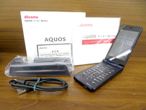 docomo NTTドコモ SH-01J AQUOSケータイ ブルーブラック 2016年発売 ワンプッシュ ガラケー 判定〇 付属品有_画像1