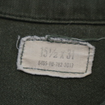 1975年製 米軍 U.S.ARMY ユーティリティシャツ 15 1/2×31 オリーブ グリーン Cotton Sateen OG 107 ミリタリー ジャケット ヴィンテージ_画像6