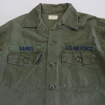 1975年製 米軍 U.S.ARMY ユーティリティシャツ 15 1/2×31 オリーブ グリーン Cotton Sateen OG 107 ミリタリー ジャケット ヴィンテージ_画像2