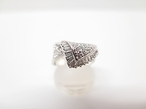 ★☆【ホワイト ゴールド】K18 ダイヤモンド 0.75ct デザイン リング 指輪 #12.5 ot☆★