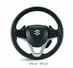 スズキ純正 ハスラー (SUZUKI HUSTLER)【本革ステアリングホイールカバー （ハンドルカバー）】【ブラック/ブラック】適合【MR52S /MR92S】