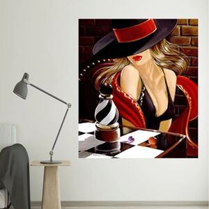 ダイヤモンドアートダイヤモンド絵画女パターンフレームなしDIYハンドメイド