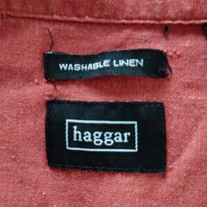 haggar【アメリカ古着アロハシャツ パナマシャツ風】 sizeXXL colorライトブラウン地×カーキーグリーン系  387-5D2415の画像2