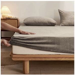 ボックスシーツ 冬用セミダブル ベッドシーツクリームセミダブル125X205cm