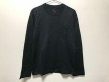 値下げ ! 未使用 3枚セット メンズS レディースM Ｔシャツ ロンT まとめ売り 無地 シンプル ポケット RED E.GREEN BLACK 黒 赤 緑 Y1-1_画像4