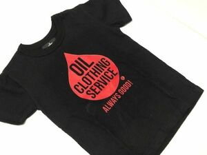 値下げ 新品 クリックポスト可 未使用 オイルクロージングサービス OIL Tシャツ 半袖 オイルマーク ロゴT 100㎝ 黒 BLACK