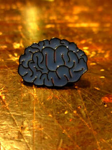 ピンバッチ　脳みそ　ブルー　ブレイン　頭脳　器官　人体シリーズ　ピンバッジ