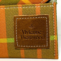 Vivienne Westwood ヴィヴィアンウエストウッド 財布　札入れ ケース チェック柄 オレンジ_画像4