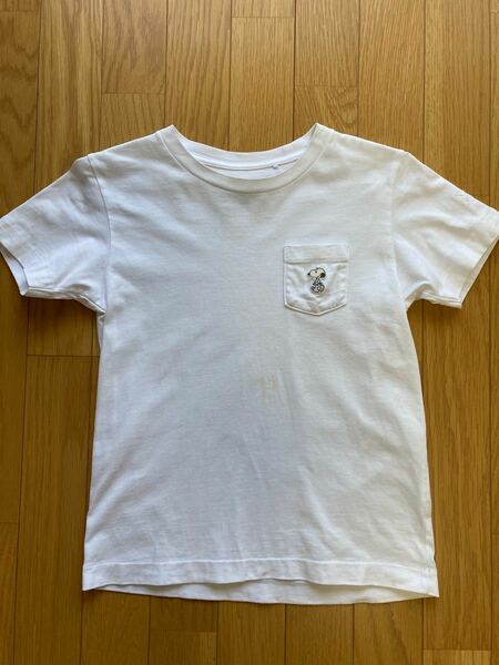 【スヌーピー】【シミあり】UNIQLO ユニクロSNOOPY KAWS×PEANUTS 半袖Tシャツ　１３０センチ