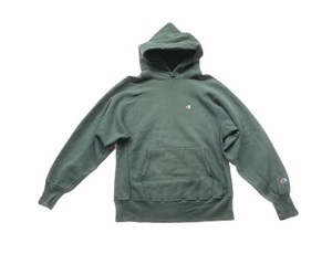 90’s メキシコ製 チャンピオン スウェット リバースウィーブ パーカー Champion REVERSE WEAVE HOODY グリーン L [kn-0157]