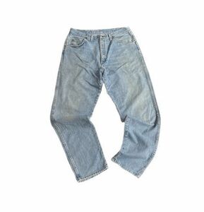 米国製 Made in USA 90's 90年代 ラングラー Wrangler 97601 ワイド バギー デニム パンツ アイスウォッシュ 表記W36L34 [tal-0322]