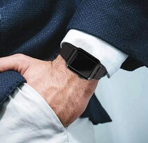 [新品][送料込] BesBand コンパチブル 黒/黒 apple watch アップルウォッチ バンド 42 mm 44 mm . 　本革 _画像7