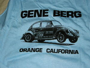  new goods Gene Berg pocket attaching long T Made In USA Size S SkyBlue defect have 80s 90s NOS bar g long T-shirt air cooling VW HiPerformance Beetle 67