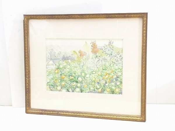 ▲143010*06▲ [Œuvre authentique] Masaharu Hayashi [Mont. Mikan] Peinture à l’aquarelle encadrée Peinture de paysage Tenture murale intérieure, peinture, aquarelle, Nature, Peinture de paysage