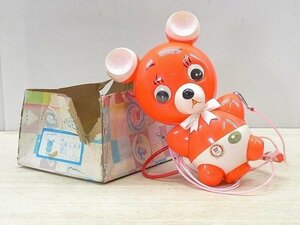 ^10AB64^ dead stock MARUMORI/ maru moli orange color hanging weight . bear bed me Lee * cell Lloyd made . hanging lowering type mascot doll 