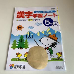 Y25.598 漢字学習ノート スヌーピー ドリル 計算 小学5年 上 受験 テスト 予習 復習 国語 算数 理科 社会 英語 家庭科 教材 家庭学習