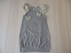 [ Pom Ponette ] gray. One-piece chiffon *140cm*