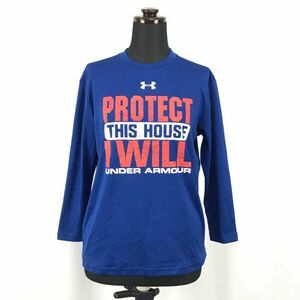 UNDER ARMOUR/アンダーアーマー★長袖プリントTシャツ【メンズXS-S程度/青/ブルー】◆BG358