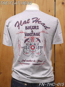 新品 フラットヘッド BIKERS&VINTAGE 丸胴半袖 Tシャツ 40 グレー FN-THC-015 theflathead