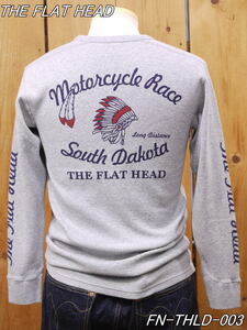 新品 フラットヘッド ショルダーパッド SOUTH DAKOTA サーマルTシャツ 44 グレー theflathead FN-THLD-003