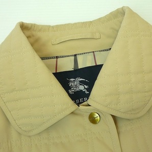 BURBERRY バーバリーロンドン キルティング ジャケット ステンカラーコート 英国製 中綿 ノバチェック ベージュ Lサイズ 春コーデ 必見の画像4