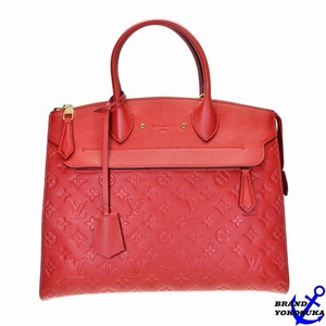 827 極美品 LOUIS VUITTON ルイヴィトン M42949 モノグラム アンプラント ポンヌフGM 2Way ショルダーバッグ 赤 女性 送料無料