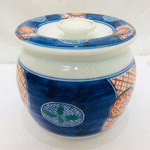 【長期保管/現状品/KSH】蓋付器 小壺 保存容器 小物入れ 梅干し らっきょう 横幅約13cm 保存瓶　MZ0421 _画像3