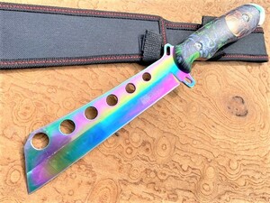 ★送料込み!★Columbia Saber★056スカル 高品質ハンティングナイフ 3Dアートハンドル キャンプ必須 アウトドアナイフ 薪 焚火