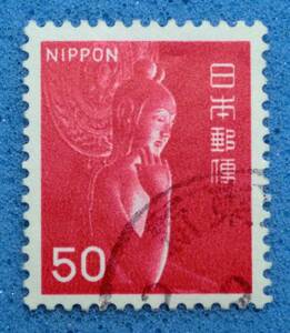 346S　第2次ローマ字　中宮寺菩薩像　50円　1967-69