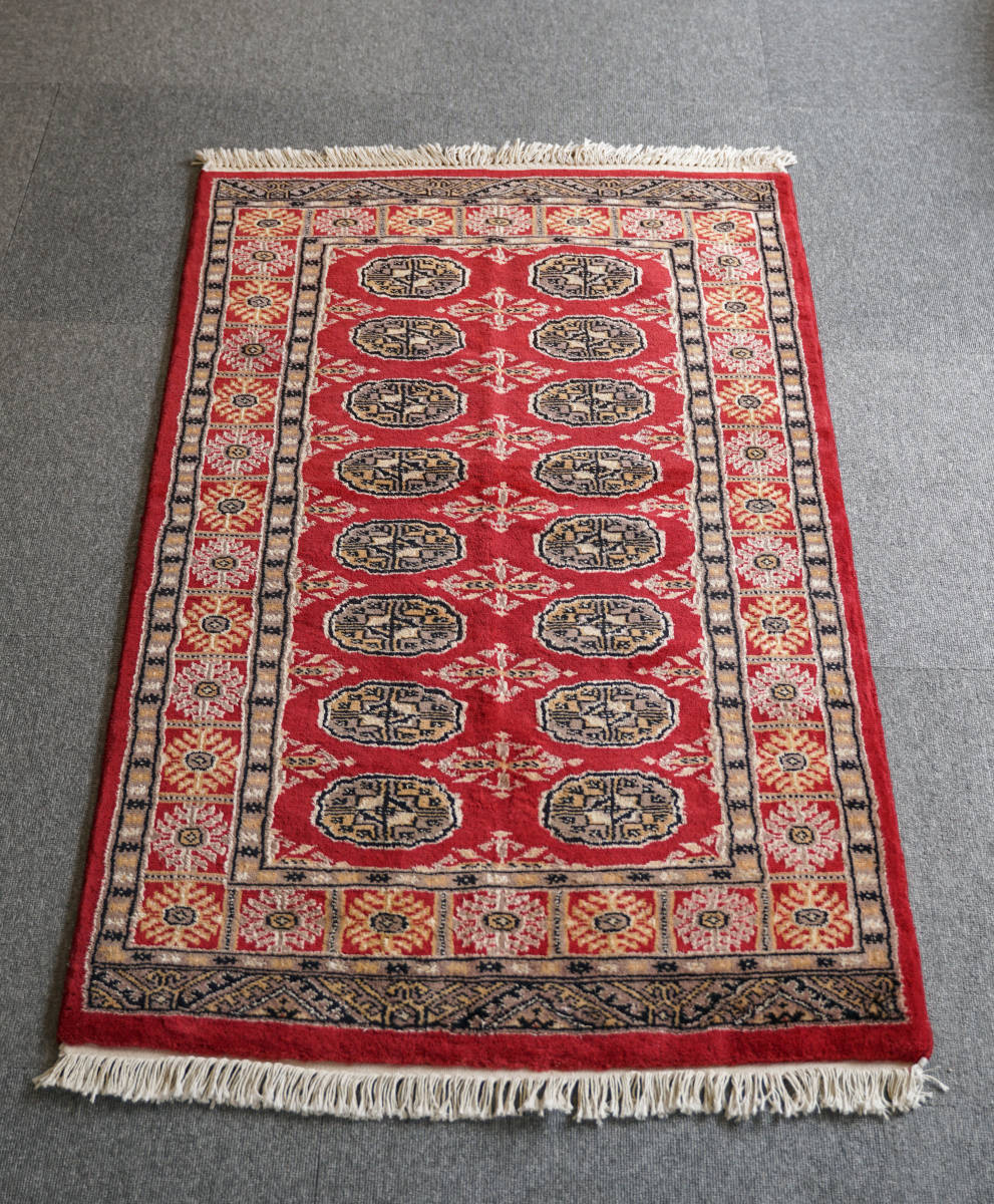 ボハラデザイン パキスタン 手織り絨毯 size 192×125cm リビングラグ 