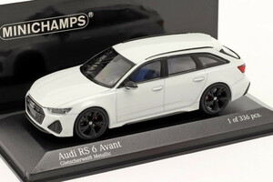 ミニチャンプス 1/43 アウディ RS 6 アバント 2019 ホワイト 336台限定 Minichamps Audi RS6 Avant glacier white metallic 410018012