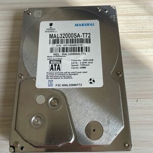 Y527:【動作ジャンク品/動作音大/条件付き送料無料可能】MARSHAL 2TB HDD 3.5インチ MAL32000SA-T72/Generic S200 Hard drive