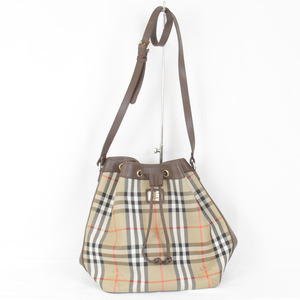 USED BURBERRY purse shoulder bag shoulder bag beige x brown canvas, Burberry, Bag, bag, Shoulder bag