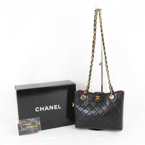 USED CHANEL Chanel Matrasse Chain Shoulder Back Shoulder Bag Black Lambskin, Chanel, Bag, bag, Shoulder bag