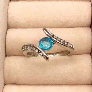 V【シルバー】スカイブルーラウンドリング