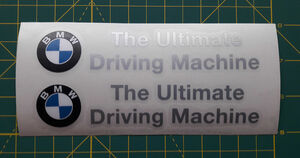 送料無料 BMW Ultimate driving machine car graphic decal Sticker ステッカー シール デカール 2枚セット 15cm シルバー