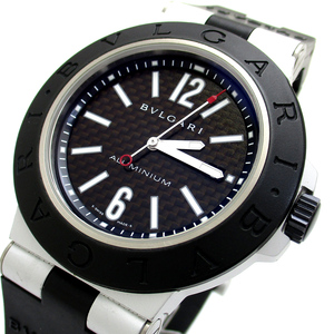 ブルガリ 時計 アルミニウム オート カーボンブラック メンズ AL44TA ラージモデル 腕時計 BOX BVLGARI 自動巻き オーバーホール済