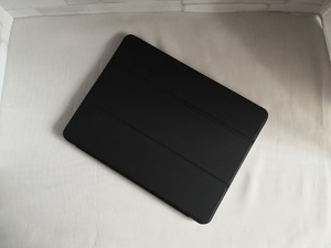 iPad 6世代/5世代/Air/Air2 共用 ブラック レザー スマートケース(ソフト素材) ペン収納OK スタンド機能 オートスリープ機能付き　