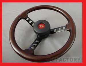 【送料無料！】★DATSUN（ダットサン） レプリカ コンペステアリング/リアルウッドハンドル（WOOD）★ローレル C130/C230 NマークPAD付