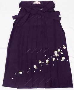 女性用 袴 高級化繊 紫 刺繍桜 91cm M寸 LY2910 新品 レディース ポリエステル オールシーズン 入学式 卒業式 結婚式 送料無料