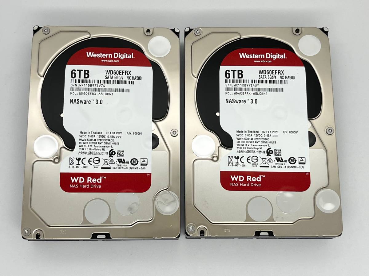 高級素材使用ブランド WD RED WD60EFRX ハードディスク 6TB 6000GB 