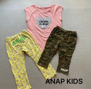 ANAP KIDS 上下3点セット 半袖Tシャツ 半袖 レギンス レギパン ちびギャル