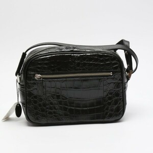  crocodile shoulder bag 4258 diagonal .. made in Japan JRA CROCODILE black lady's new goods 